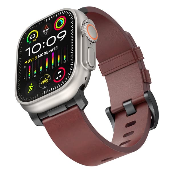 INF Horween skinnklokkerem for Apple Watch 42/44/46/49 mm - mørkebrun