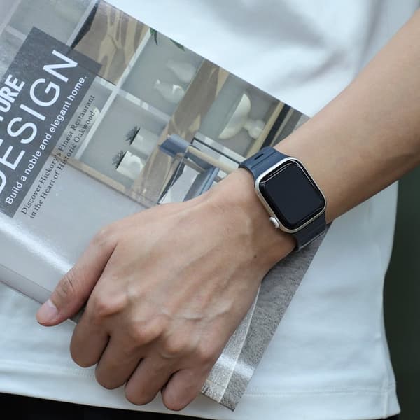 INF Magnetiskt silikonarmband för Apple Watch - Svart/Orange (38/40/41mm)