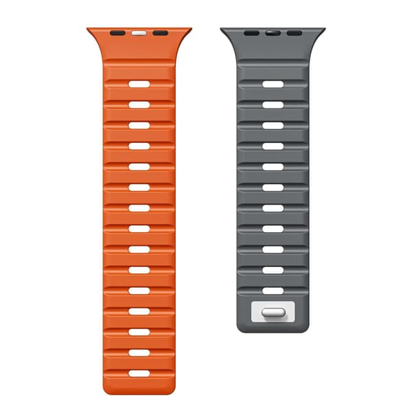 INF Magnetiskt silikonarmband för Apple Watch - Svart/Orange (38/40/41mm)