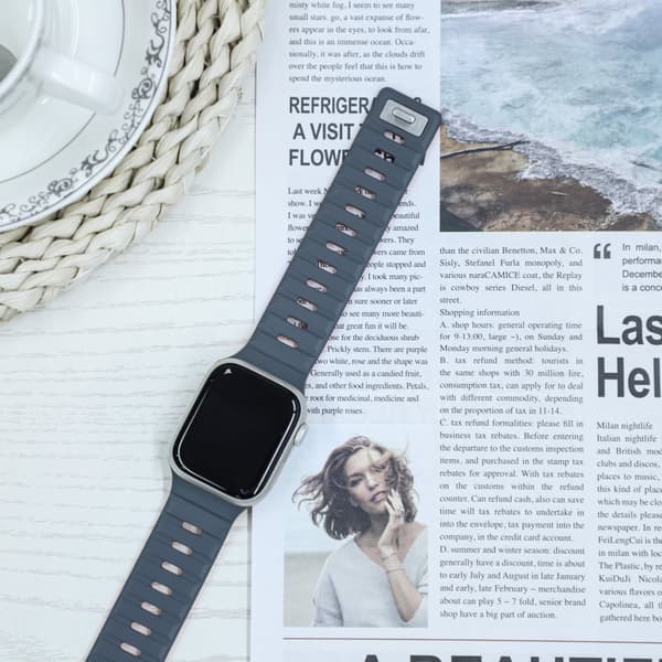 INF Magnetiskt silikonarmband för Apple Watch - Svart/Orange (38/40/41mm)