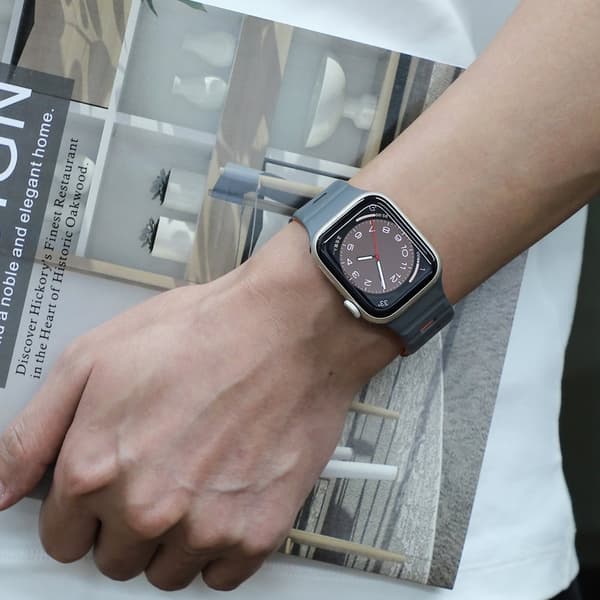 INF Magnetiskt silikonarmband för Apple Watch - Svart/Orange (38/40/41mm)