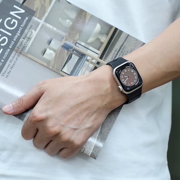 INF Magnetisk silikonearmbånd til Apple Watch - Sort/Orange (38/40/41mm)