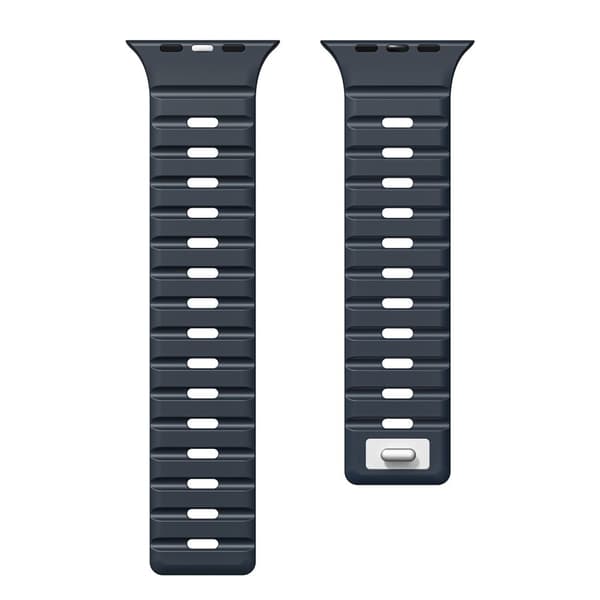INF Magneettinen silikoniranneke Apple Watchille - Musta/Oranssi (38/40/41mm)