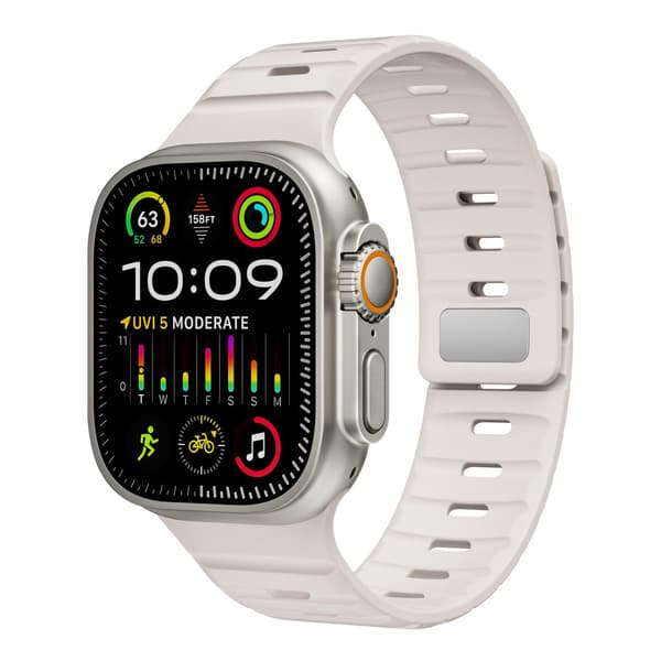 INF Magneettinen silikoniranneke Apple Watchille - Musta/Oranssi (38/40/41mm)