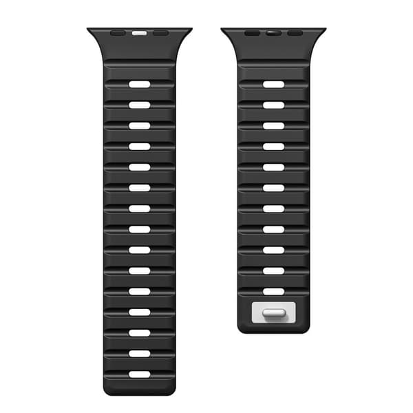 INF Magneettinen silikoniranneke Apple Watchille - Musta/Oranssi (38/40/41mm)