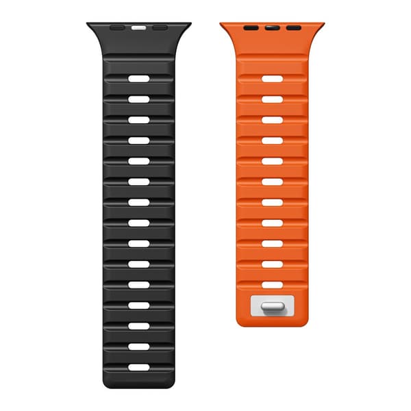 INF Magneettinen silikoniranneke Apple Watchille - Musta/Oranssi (38/40/41mm)