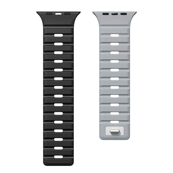 INF Magnetiskt silikonarmband för Apple Watch - Svart/Orange (38/40/41mm)
