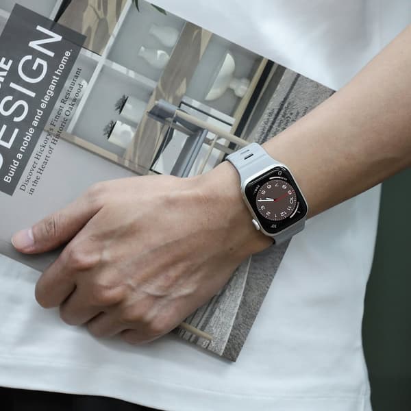 INF Magnetiskt silikonarmband för Apple Watch - Svart/Orange (38/40/41mm)