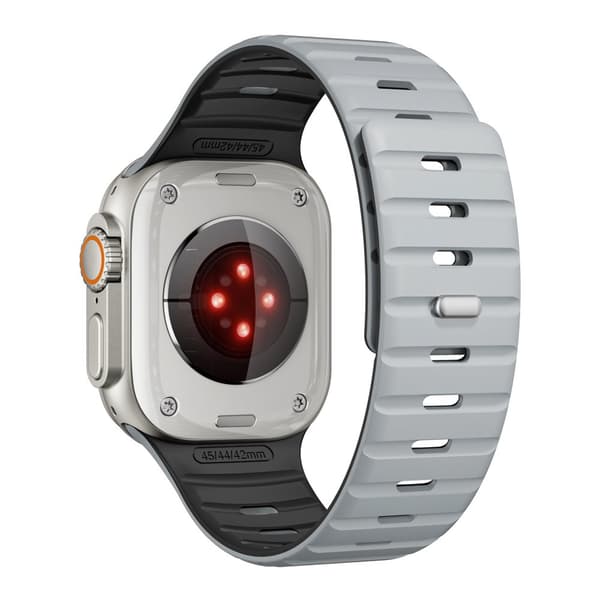 INF Magnetiskt silikonarmband för Apple Watch - Svart/Orange (38/40/41mm)