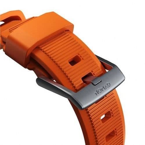 Armband för Apple Watch - NOMAD - Modell 6-9-SE-Ultra-Ultra 2 - Silver - FKM-gummi - Unisex