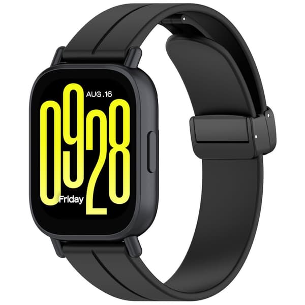 INF Svart silikonarmband 18mm med svart legeringsspänne