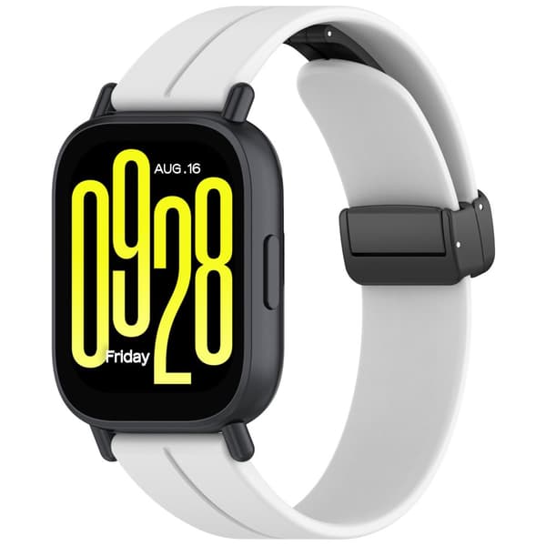 INF Svart silikonarmband 18mm med svart legeringsspänne Vit