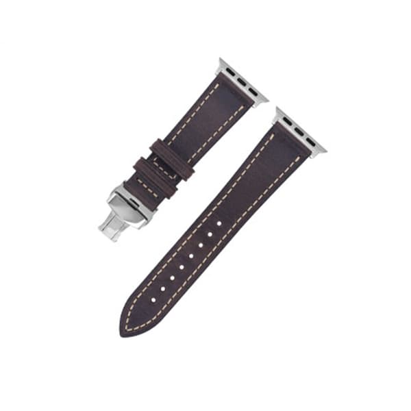 INF Lærreim for Apple Watch med sølv sommerfuglspenne