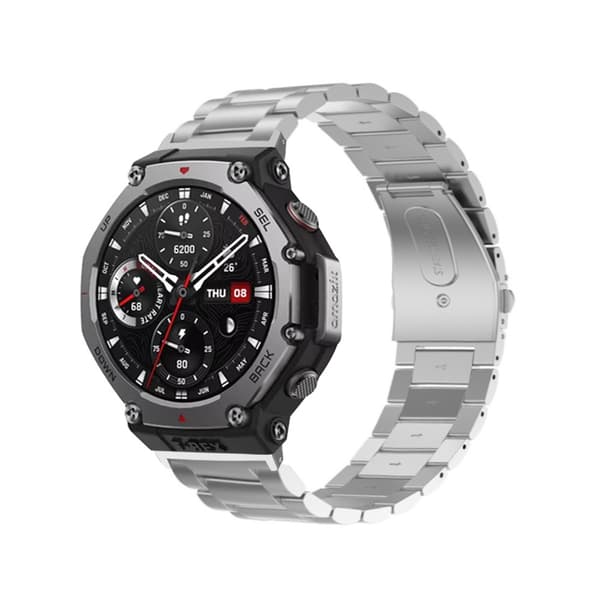 INF Sølv klokkerem i rustfritt stål for Amazfit T-Rex 3