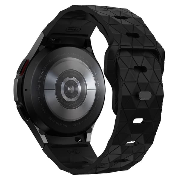 SKALO Kuusikulmainen Silikoniranneke Samsung Watch 6 40mm/44mm Musta