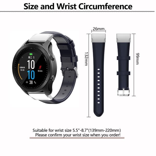 KALEBOL Läderarmband Garmin Fenix 7X/7X Pro 51mm