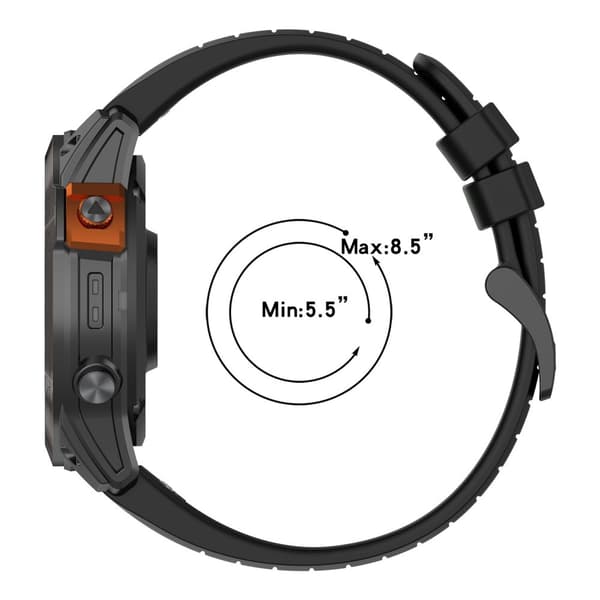 INF Svart silikonarmband för Garmin Fenix 8/Enduro 3/Fenix E