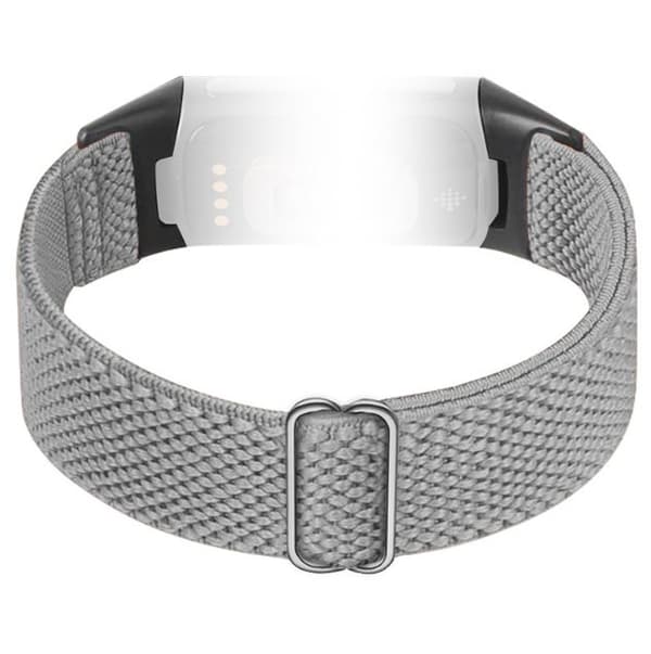 INF Nylon flätat klockarmband för Fitbit Charge 5/6 Ljusgrå