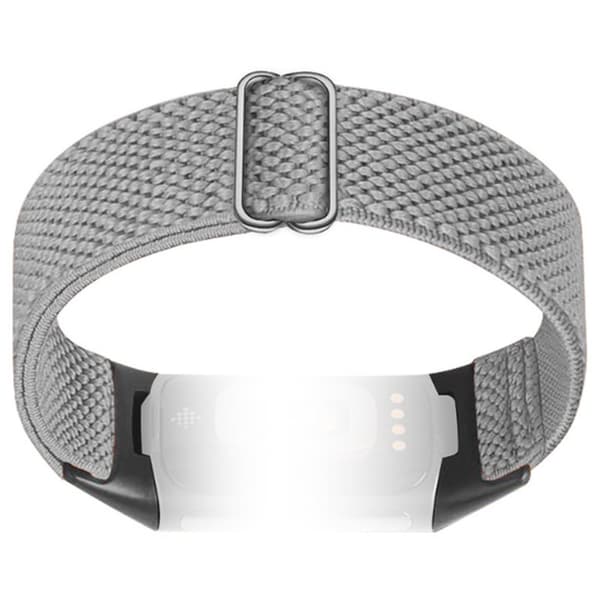 INF Nylon flätat klockarmband för Fitbit Charge 5/6 Ljusgrå