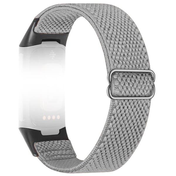INF Nylon flätat klockarmband för Fitbit Charge 5/6 Ljusgrå