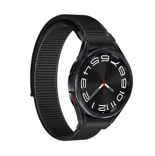 INF Stilfuld Nylonrem til Samsung Galaxy Watch 4/5/6 Sort