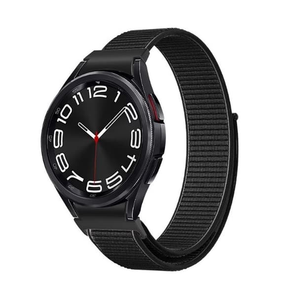 INF Stilfuld Nylonrem til Samsung Galaxy Watch 4/5/6 Sort