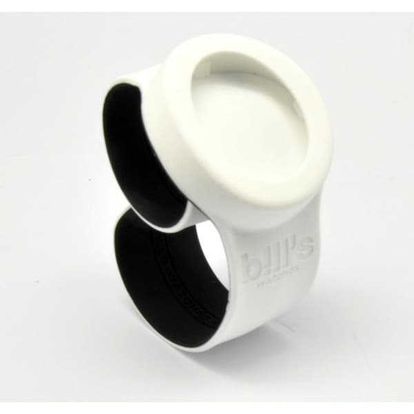 Klockarmband - Bill's klockor - B! Uni Vit - Högkvalitativ silikon - Antiallergen - 28 cm