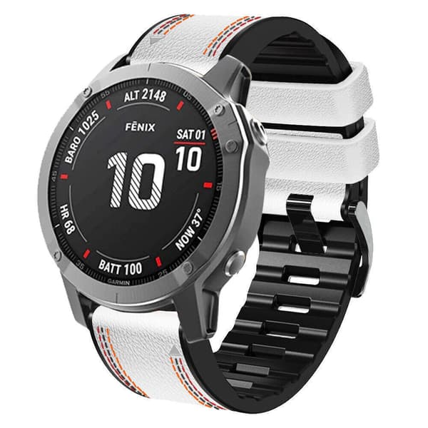 INF Hvid silikone urrem til Garmin Fenix 8X 7 6X 6 5X 5 5S