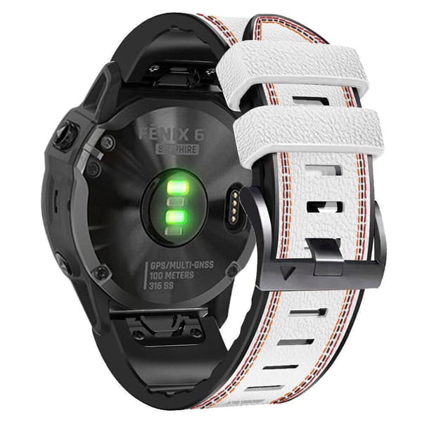 INF Hvid silikone urrem til Garmin Fenix 8X 7 6X 6 5X 5 5S
