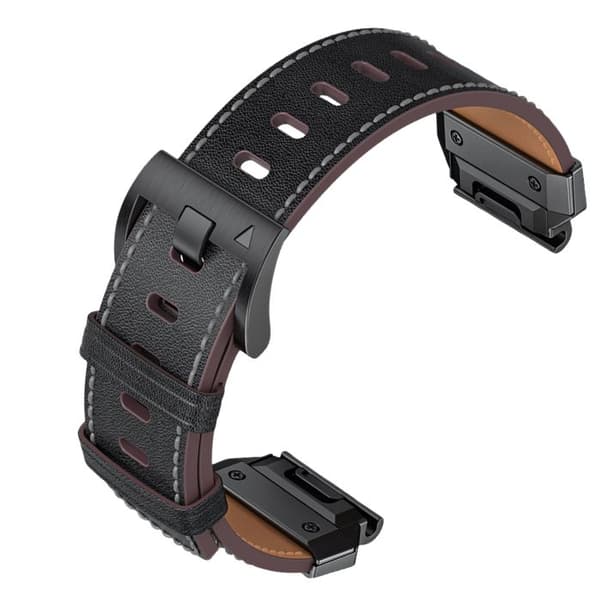 Klokkerem i ekte skinn for Garmin Fenix 8/7X/7/6/5/965