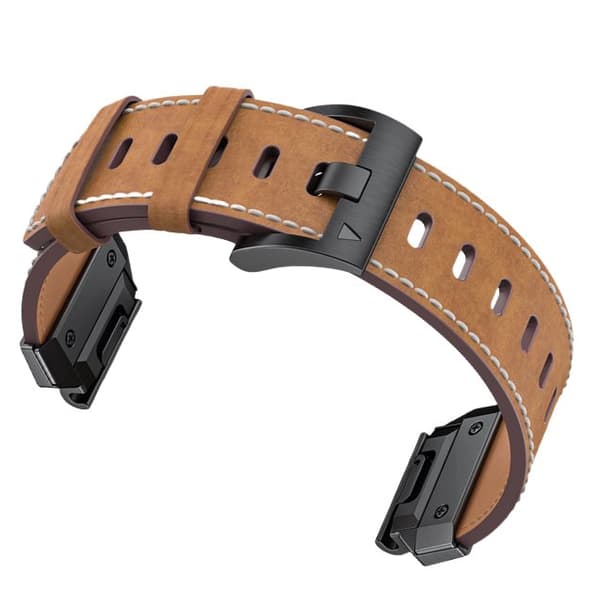 INF Klockarmband i Äkta Läder för Garmin Fenix 8/7X/7/6/5/965