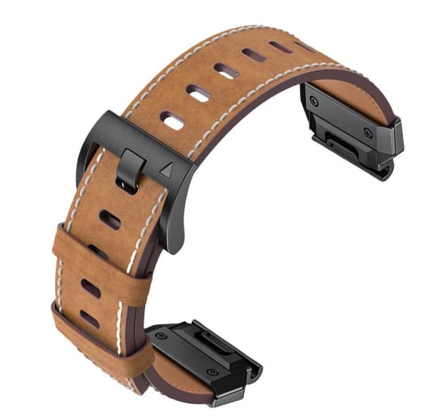 INF Klockarmband i Äkta Läder för Garmin Fenix 8/7X/7/6/5/965