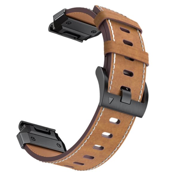 INF Klokkerem i ekte skinn for Garmin Fenix 8/7X/7/6/5/965