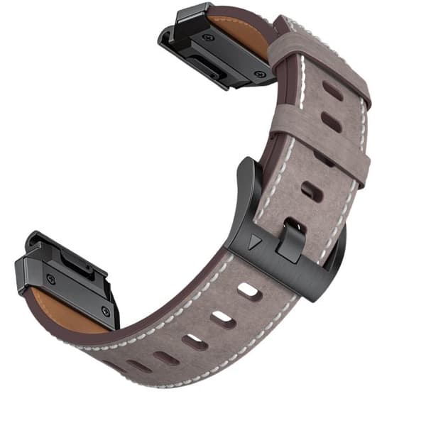 INF Klockarmband i Äkta Läder för Garmin Fenix 8/7X/7/6/5/965