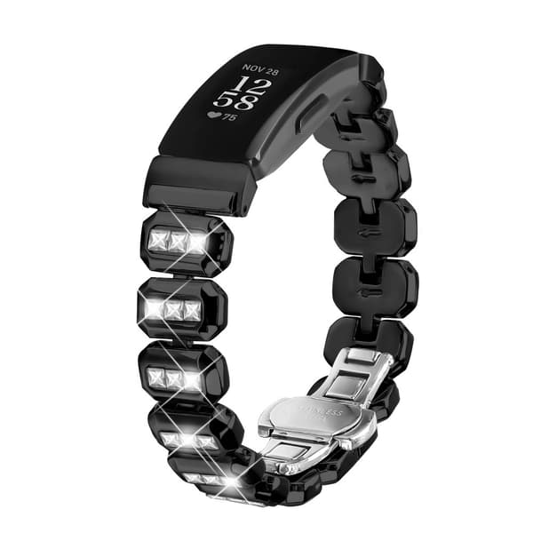 INF Fitbit Inspire Square Diamond Butterfly Buckle Strap