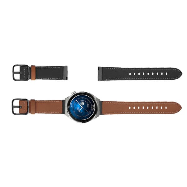 INF Klokkerem i ekte skinn - 22 mm Black Buckle