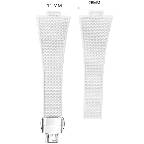 INF Vit silikonarmband med silverspänne