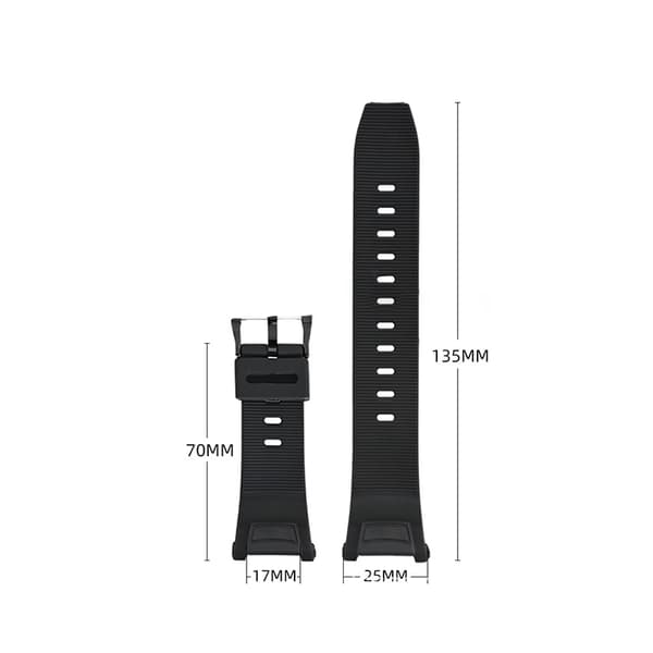 INF Svart TPU klockarmband för Casio PRG-130Y/PAW/PRW-1500 med verktyg