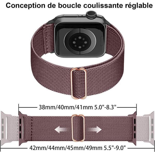 5-pack armband kompatibla med Apple Watch-rem 41 mm 38 mm 40 mm kvinnor män, justerbar elastisk nylonrem