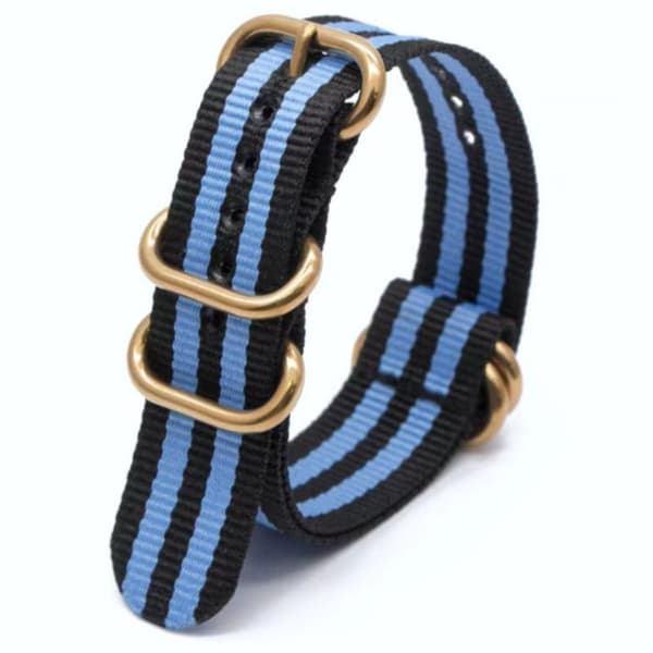 INF Nylonarmband med ovalt guldspänne
