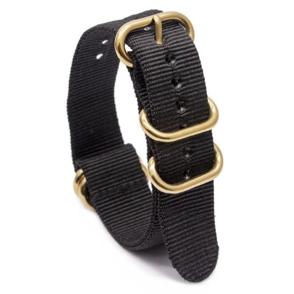 INF Nylonarmband med ovalt guldspänne