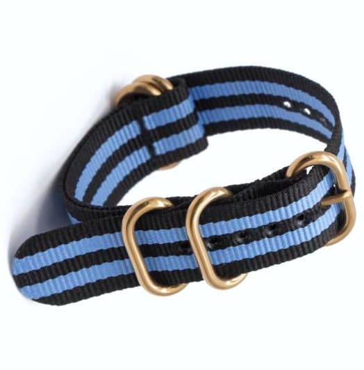 INF Nylonarmband med ovalt guldspänne