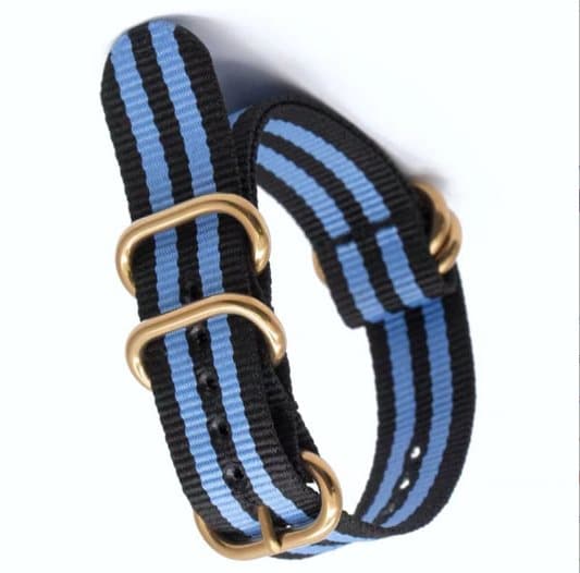 INF Nylonarmband med ovalt guldspänne