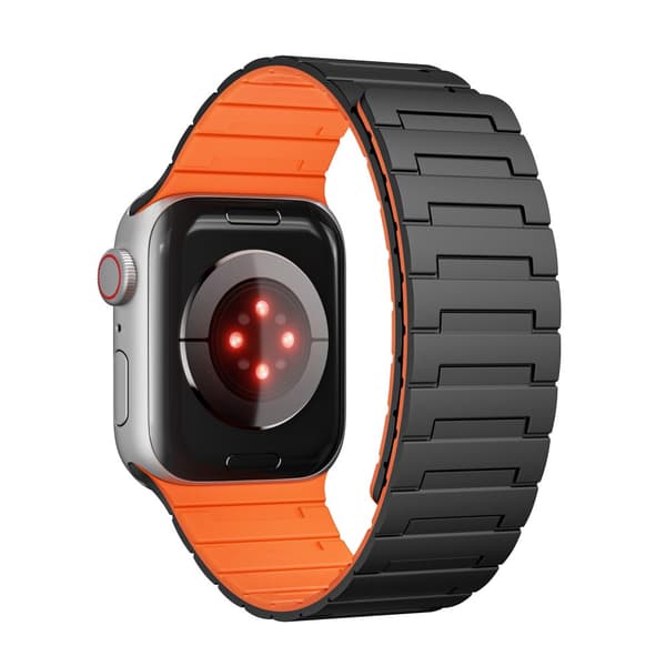 INF Magnetisk løkkerem til Apple Watch (42/44/45/49 mm) - EU-patent Sort Orange
