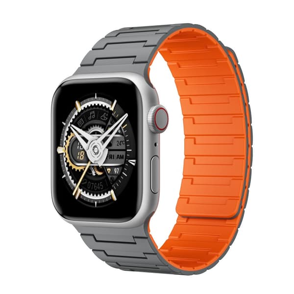 INF Magnetisk løkkerem til Apple Watch (42/44/45/49 mm) - EU-patent Grå Orange