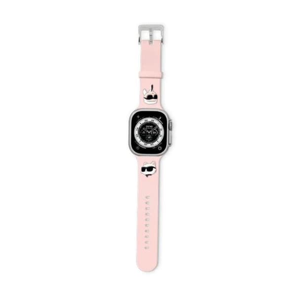Karl Lagerfeld 3D gummi Karl & Choupette Heads NFT - Rem för Apple Watch 38/40/41 mm (Rosa)