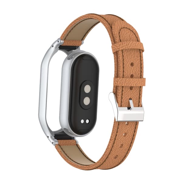 INF Läderrem för Xiaomi Mi Band 9 Standard/NFC, Brun