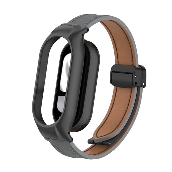 INF Klokkerem i PU-skinn til Xiaomi M3456 - Metallspenne, mørkegrå