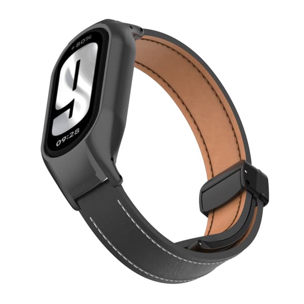 INF PU-nahkainen kellohihna Xiaomi M3456:lle metallisoljella
