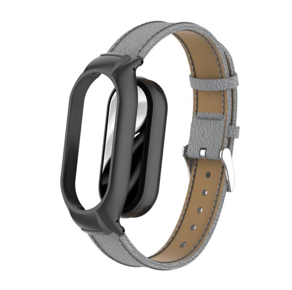 INF Metallramme for Xiaomi Mi Band 8 med 7# Litchi-tekstur